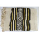Sierra Leone wall-hanging / rug circa 1920, cream background with bands of brown and yellow 152cm