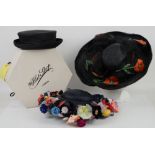 Vintage accessories to include a large number of scarves and shawls together with 2 Mens ties, by
