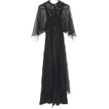 Hilary Floyd of London black voile panelled full length evening dress with jersey skirt and