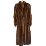 1980s full length Mink Coat , 3/4 gathered sleeves, Madrid approx size 14-16, with dust cover