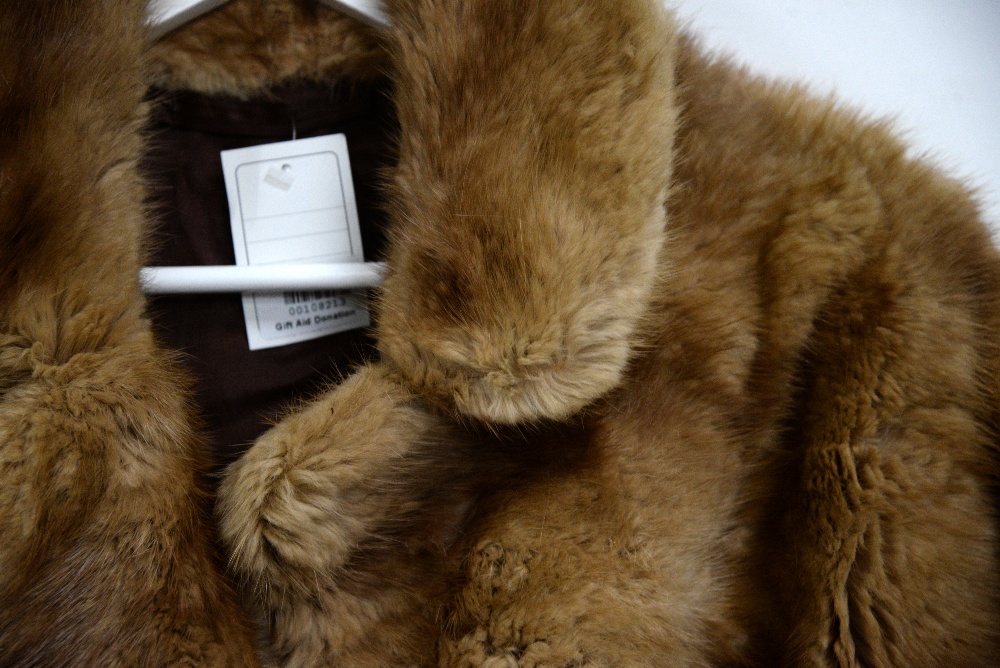 2 1930s/40s Fox fur shoulder capes one black one grey (bearing labels with Art Deco leaping Stag) - Image 2 of 4