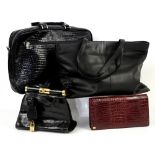Handbags to include Lanvin black nylon holdall with detachable shoulder strap together with a