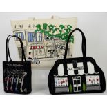 3 Lulu Guinness bags comprising canvas Shopping tote, with dust bag and original tag but with