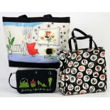 Lulu Guinness bag Shopper with contemporary 50s setting, vinyl tote bag and small bag Gardening is