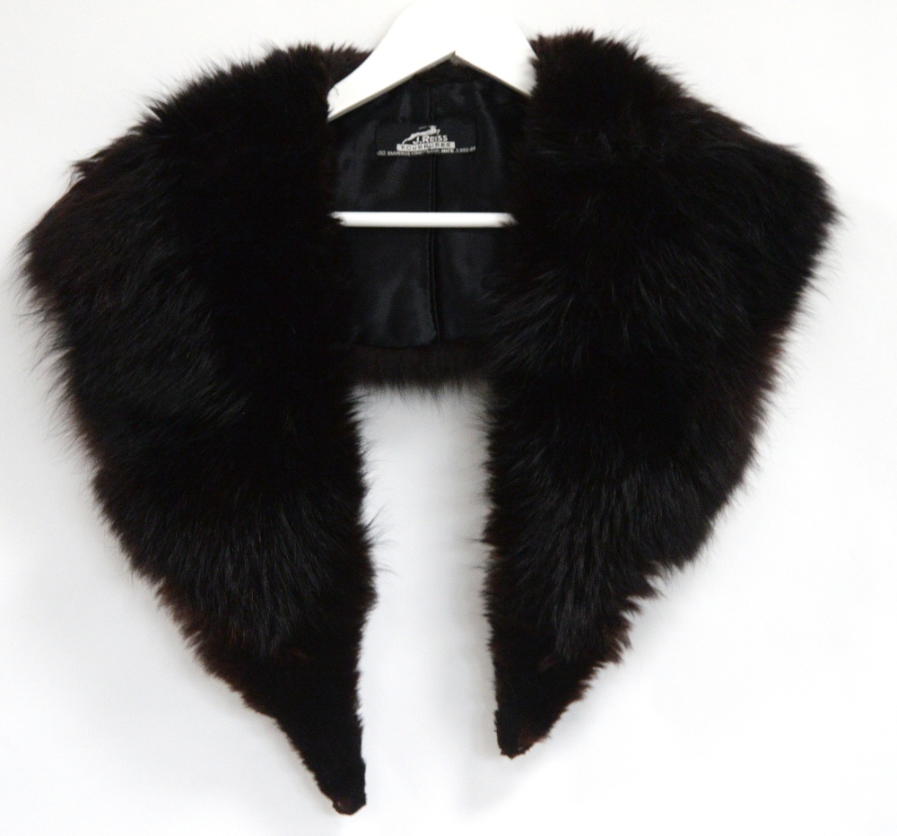 2 1930s/40s Fox fur shoulder capes one black one grey (bearing labels with Art Deco leaping Stag) - Image 4 of 4