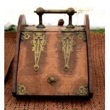 19th century mahogany side table together with a brass mounted coal scuttle.