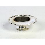 Pedestal silver dish with pie crust edge by Elkington and Co B'ham 1930 Height 3.3cm, Width 10.
