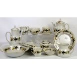 Royal Doulton Larchmont pattern, comprising tea pot, coffee pot, eight cups, tureens, sauceboat