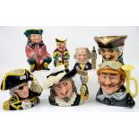 19 character jugs, mainly Royal Doulton, to include Vice-Admiral Lord Nelson, John Doulton, and