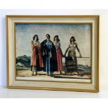 After William Russell Flint, 'The Four Singers of Vera', print, signed in pencil, signed, titled and