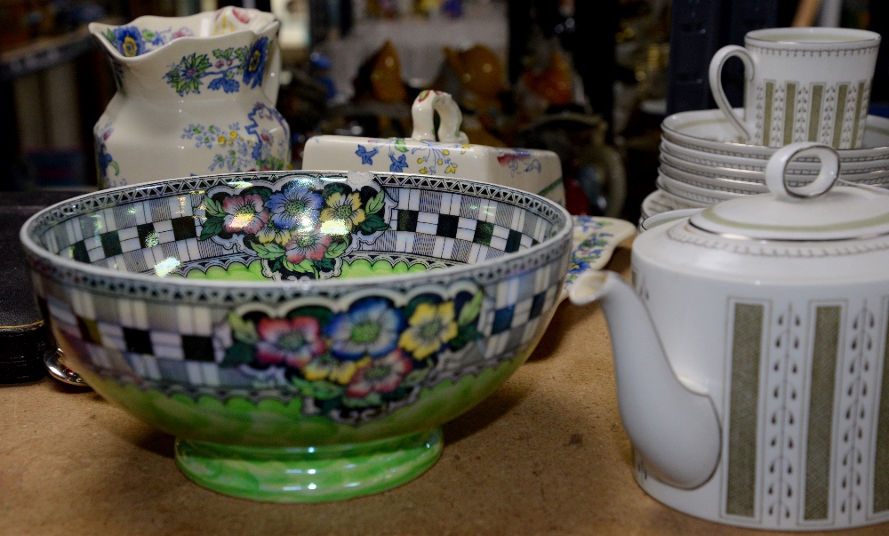 Maling lustreware bowl, Susie Cooper 'Persian' part tea service, Masons Ironstone bowl and jug, a - Image 4 of 4