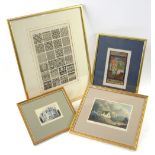 Collection of pictures and prints to include a Murghal miniature, a chimney sweep woodblock and