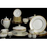 Wedgwood California dinner service in white with gold band, to include coffee pot, cream, sucrier,