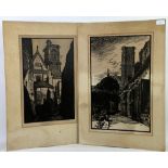 Fernand Chalandre (French, 1879 - 1924), two prints of cathedrals, 50 x 31cm (2)