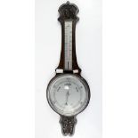 20th century oak banjo barometer, marked 'British Made', H.74cm