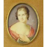 Portrait miniature of a young woman, signed 'Colpolni', 8.5 x 6.5cm