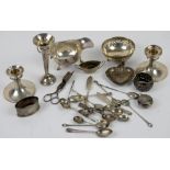 Mixed lot of silver, white metal and plated items to include Asprey sauce boat, Birmingham 1930,