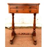 19th century mahogany work table and a pembroke table