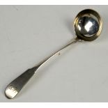 Fiddle pattern Scottish Georgian silver toddy ladle by JW Howden & Co, with counter maker's mark for