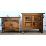 Two hardwood cupboards