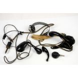 Selection of vintage GPO headsets and mouthpieces, etc.