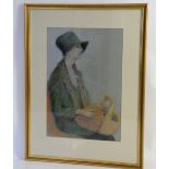 Jaqueline Clark, Judy, pastel, 41cm x 28cm, Pat Maclaurin, The Cloche Hat, pastel. signed, Society