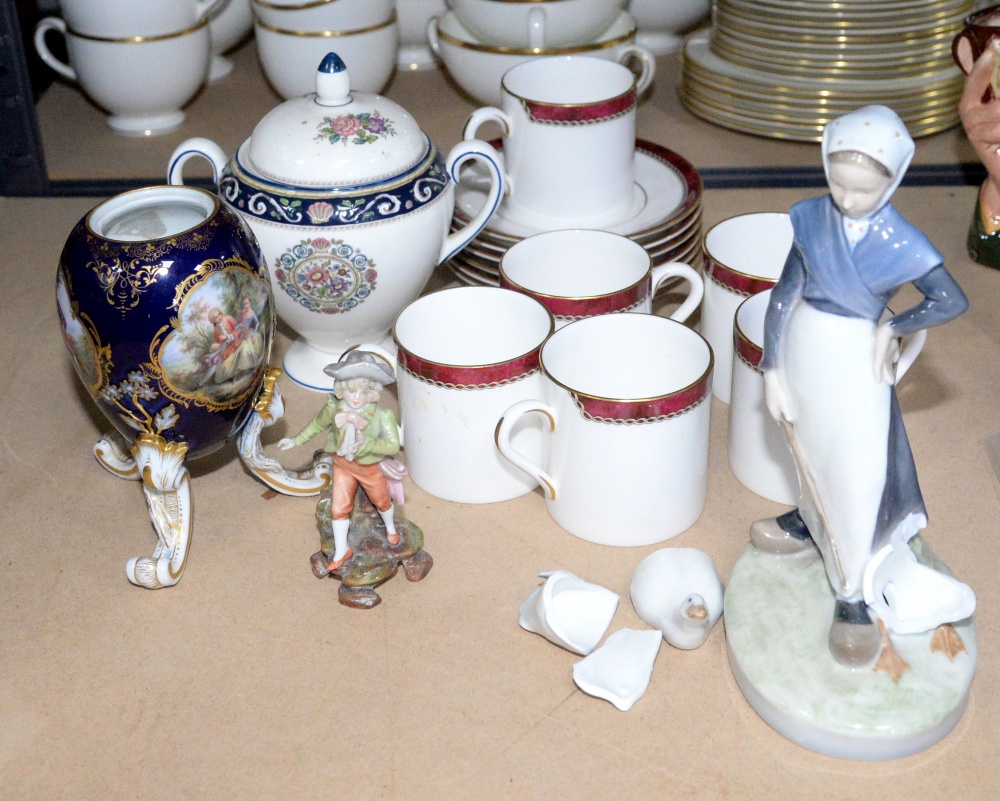 Three Royal Copenhagen vases, Paragon cups and saucers, Dresden style ovoid pot on three legs, and - Image 2 of 2