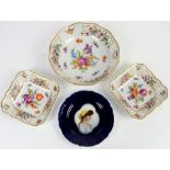Plate and three pierced dishes