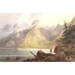 Attributed to Francis Nicholson (British, 1753-1844) Lakeland landscape with figures, watercolour,