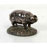 Silver model of a sow pig by Country Scene Sheffield