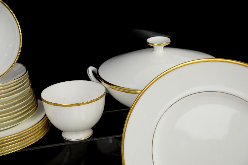 Wedgwood California dinner service in white with gold band, to include coffee pot, cream, sucrier, - Image 2 of 3