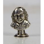 Edwardian desk top seal on the form of a bust of William Shakespeare by Henry Wilkinson & Co, B'