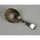 Georgian silver caddy spoon with fluted bowl, by Elizabeth Morely, London 1807
