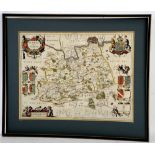 Jansson (Jan), Map of Surrey, c.1646, engraving, later hand-coloured, 38 x 50cm