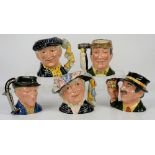 Royal Doulton character jugs including The Auctioneer, The Antique Dealer and The Collector, and The