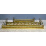 Three brass fenders with pierced decoration, (3), 76cm, 120cm and 130cm wide