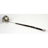 Unmarked Georgian silver and baleen handled punch ladle, 37 cm long
