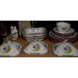 Copeland late Spode part Dinner Service, each piece with turquoise border and decorated with