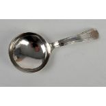 Georgian silver caddy spoon with round bowl, London 1795