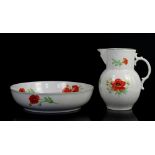 Royal Worcester wash jug and bowl decorated with poppies, Royal Doulton swan with cygnets, Country