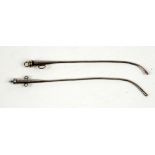 Two 19th century silver catheters, one marked Weiss London Silver, the other Meyer Phelps London