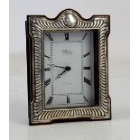Silver fronted clock by R Carr Sheffield