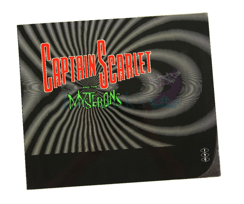 Captain Scarlet and the Mysterons (1967) Original ITC fold out laminate brochure showing photos from