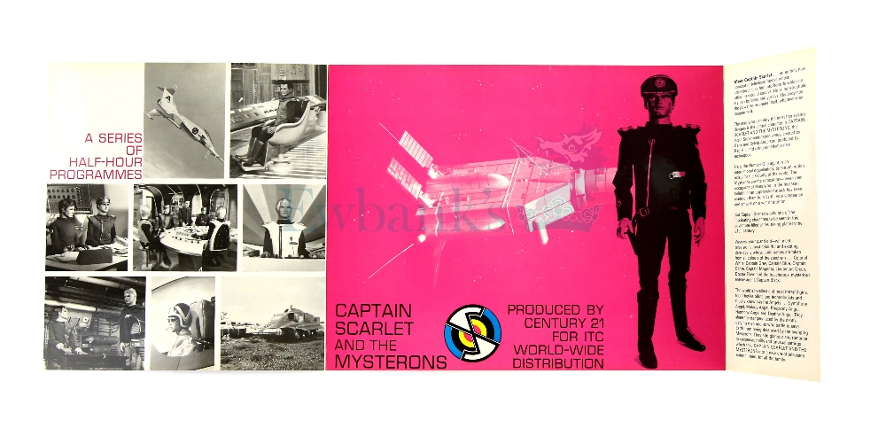 Captain Scarlet and the Mysterons (1967) Original ITC fold out laminate brochure showing photos from - Image 2 of 3