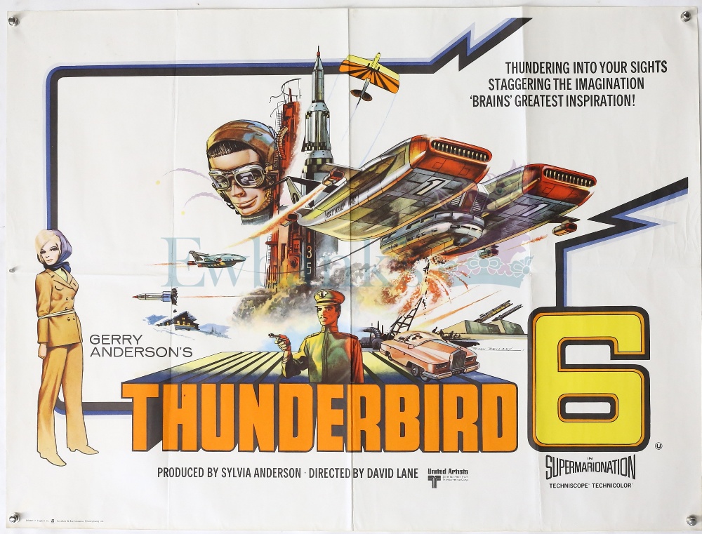 Gerry Anderson's Thunderbird 6 (1968) British Quad film poster, artwork by Frank Bellamy, United