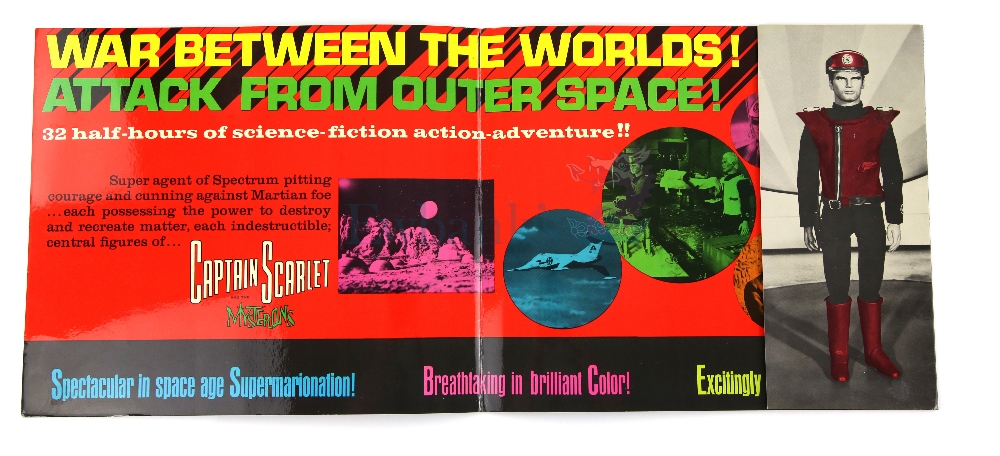 Captain Scarlet and the Mysterons (1967) Original ITC fold out laminate brochure showing photos from - Image 2 of 3