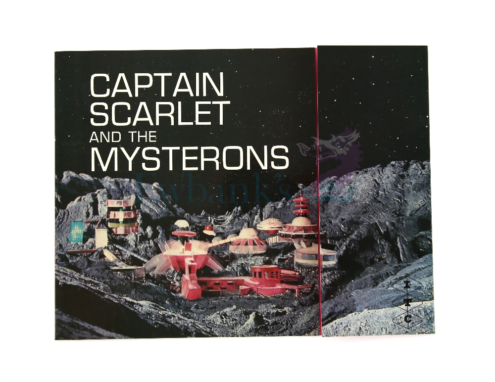 Captain Scarlet and the Mysterons (1967) Original ITC fold out laminate brochure showing photos from