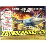 Thunderbirds Are Go (1966) British Quad film poster, created by Gerry Anderson, United Artists,