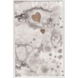 Deborah Westmancoat RWA (British, b.1968). '2 of Hearts'. Ink, enamel and snowmelt collected on