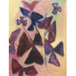 Peggy Cozzi (British). '9 of Clubs / Oxalis'. Water mixable oil paint on sized Bockingford 300gsm